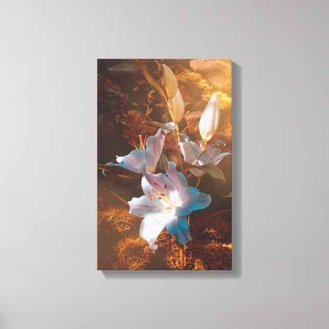 Magical pink lilies - canvas print (Front)
