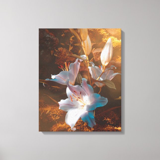 Magical pink lilies - canvas print (Front)