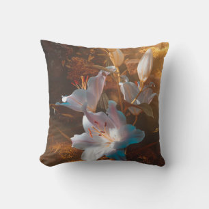 Magical pink lilies - flowers cushion