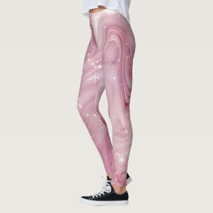 Magical Pink Marble Background Seamless Leggings