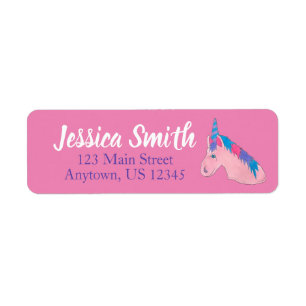 Magical Pink Purple Horn Unicorn Horse Mythical