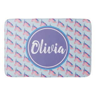 Magical Pink Purple Mythical Horse Unicorn Print Bath Mat