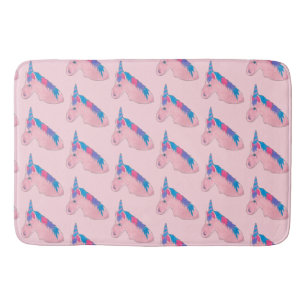 Magical Pink Purple Mythical Horse Unicorn Print Bath Mat