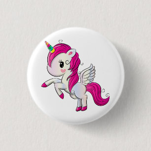 Magical Pink Unicorn 3 Cm Round Badge