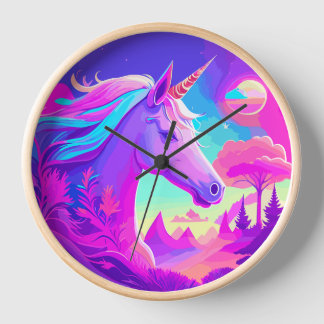Magical Pink Unicorn Clock