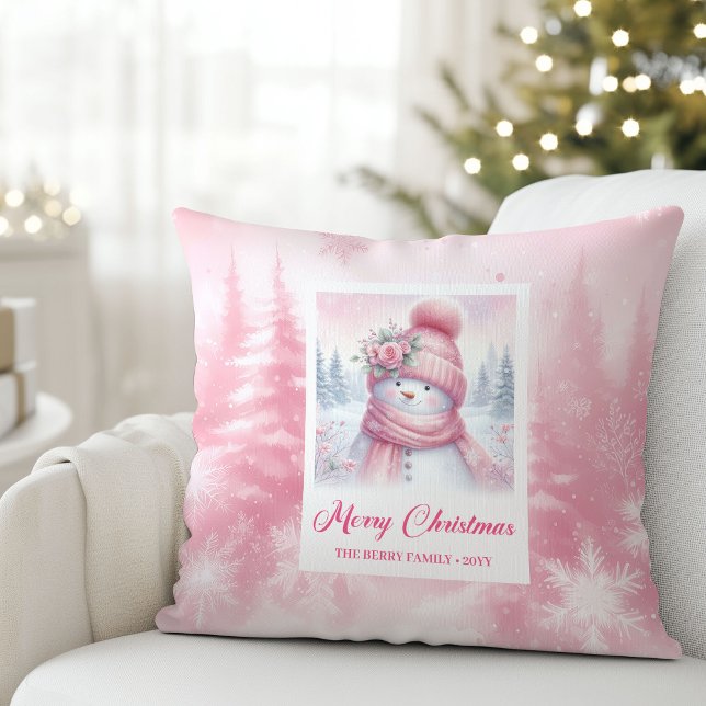 Magical Pinkmas Winter Forest Kids Room Pillow (Magical Pinkmas Winter Forest Kids Room Pillow)