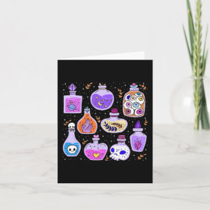 Magical Potions Bottles Witchy Halloween Print  Card