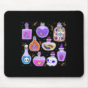 Magical Potions Bottles Witchy Halloween Print Mouse Mat