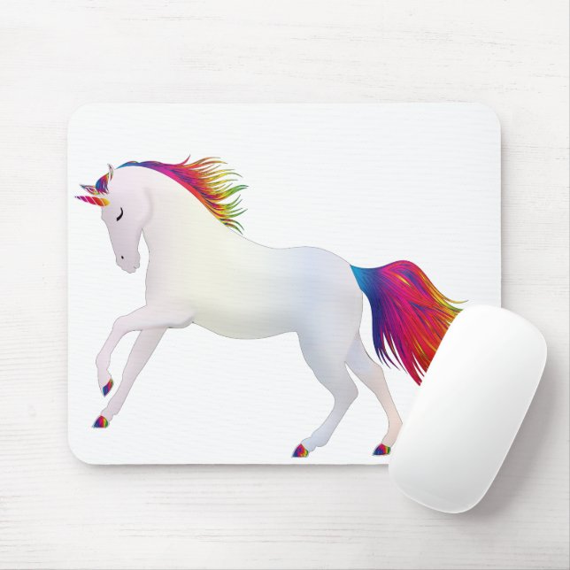 Magical Prancing Unicorn Rainbow custom template Mouse Mat (With Mouse)
