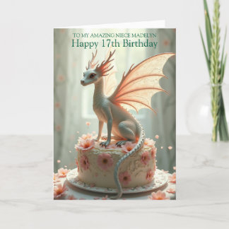 Magical Pretty Dragon Niece Birthday Greeting Card
