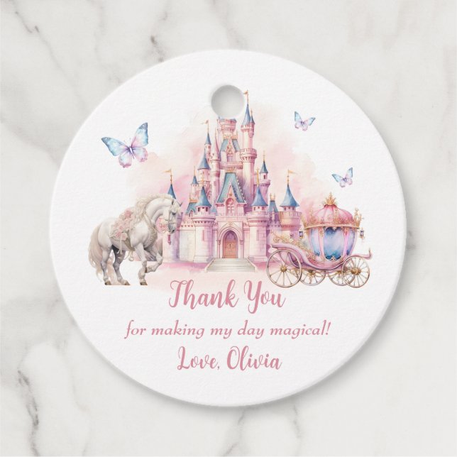 Magical Princess Castle Birthday Favour Tags  (Front)