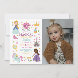 Magical Princess Castle Birthday Party Photo Invitation