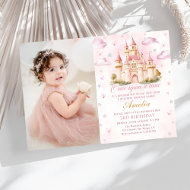 Magical Princess Castle Birthday Photo Invitation