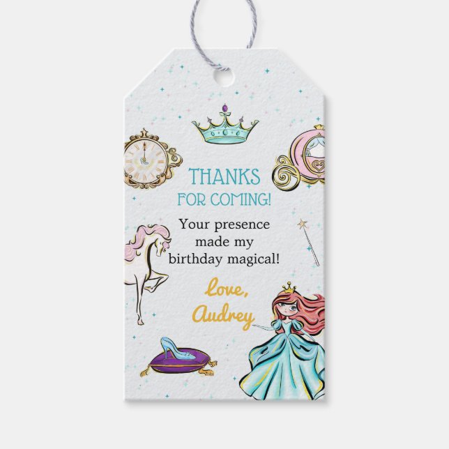 Magical Princess Fairytale Favour Thank You Tag (Front)