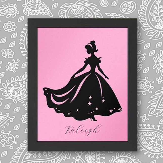 Magical Princess Sillouette Personalised Print (Creator Uploaded)