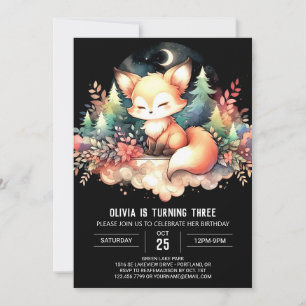 Magical Printable Fox Birthday Invitation