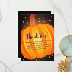 Magical Pumpkin Bash Party Flat Thank You Card