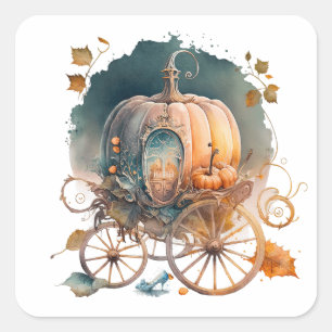 Magical Pumpkin Carriage  Square Sticker