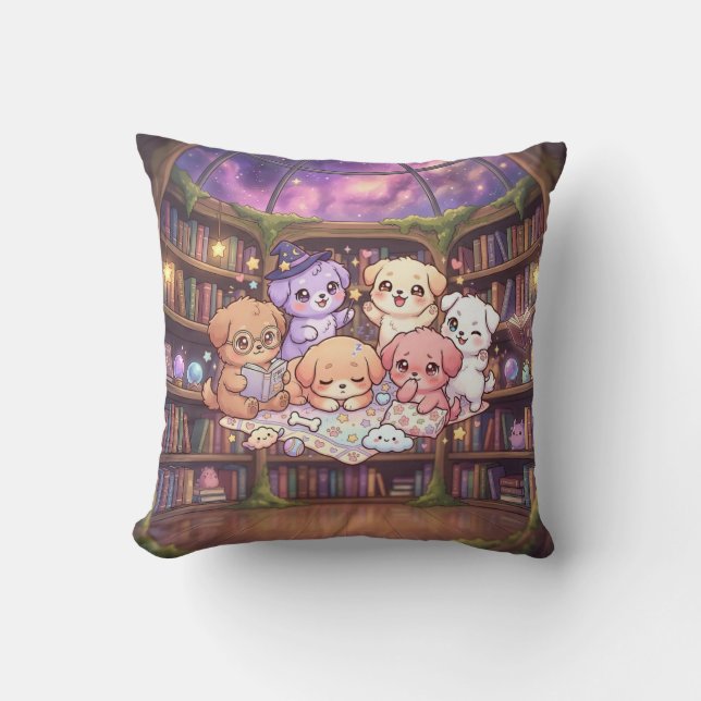 Magical Puppy Library Pillow (Front)