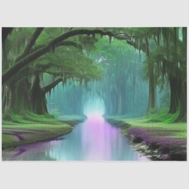 Magical Purple Bayou Louisiana Decoupage  Tissue Paper (Front)
