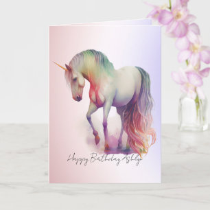 Magical Purple Blush Ombre Unicorn Glitter Card