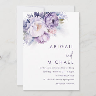 Magical Purple Floral Wedding Invitation
