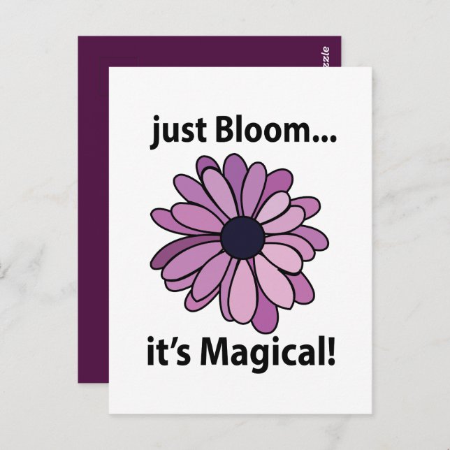 Magical Purple Flower Just Bloom Its Magical Postcard (Front/Back)