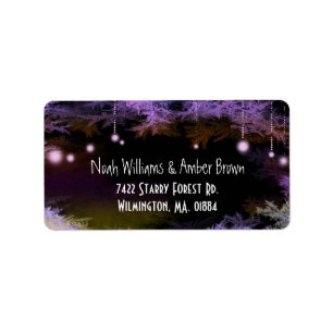 Magical Purple Forest Wedding Address Label