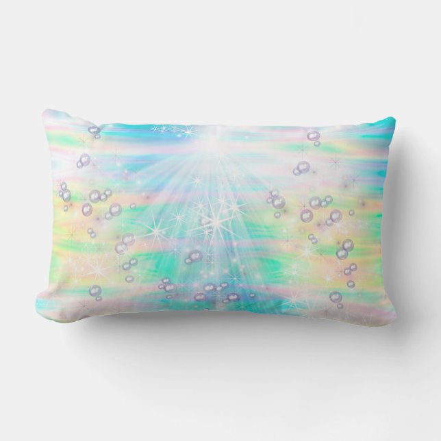 Magical Rainbow Baby Girl Bubbles Lumbar Cushion (Front)