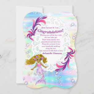 Magical Rainbow Baby Mermaids  Congrats card