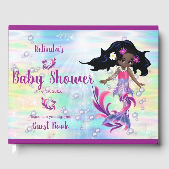 Magical Rainbow Baby Mermaids Guest Book (Front)
