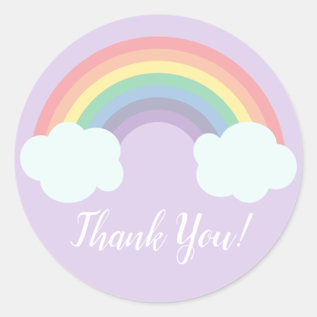 Magical Rainbow Birthday Favour Classic Round Sticker (Front)