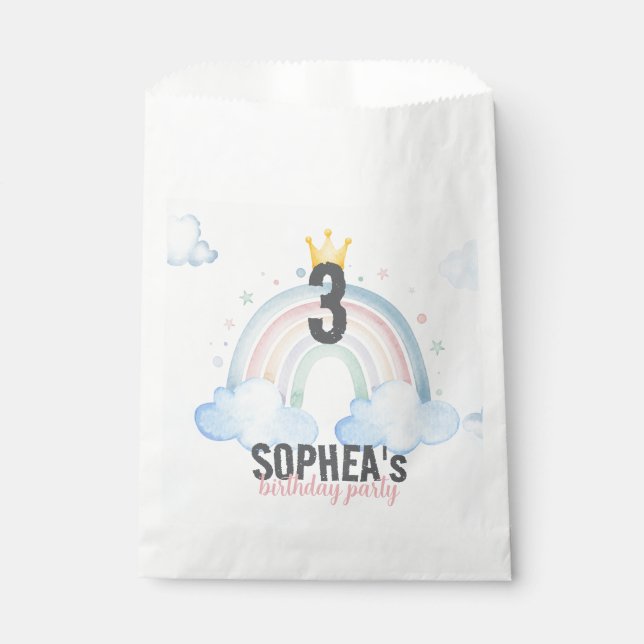 Magical Rainbow Birthday Invitation Favour Bags (Front)