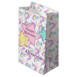 Magical Rainbow Birthday Unicorns party Small Gift Bag