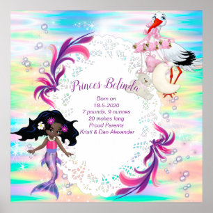 Magical Rainbow Bubbles & Baby Mermaids Poster