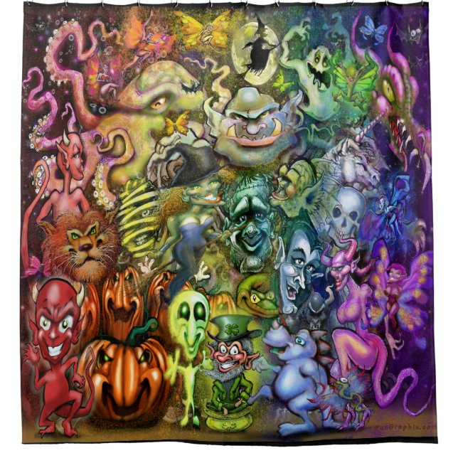 Magical Rainbow Creatures Curtain (Front)
