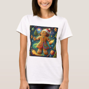 Magical Rainbow Gingerbread Cookie Christmas T-Shirt