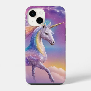 Magical Rainbow Glitter White Unicorn Sparkles iPhone 14 Case