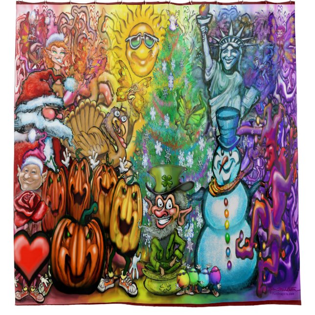 Magical Rainbow Holiday Curtain (Front)