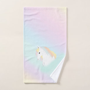 Magical Rainbow Horse Equestrian Girly Kids Bath Towel Set