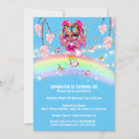Magical rainbow melanin girl fantasy lights floral