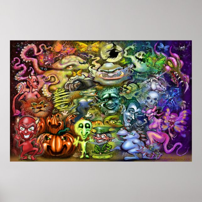 Magical Rainbow of Creatures Poster (Front)