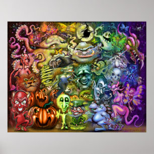 Magical Rainbow of Creatures Poster