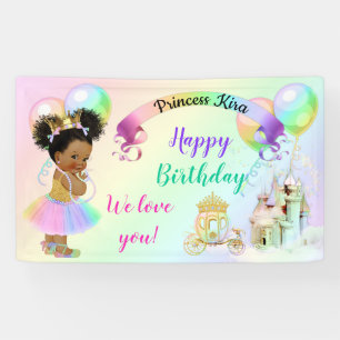 Magical Rainbow Princess Castle Carriage Banner
