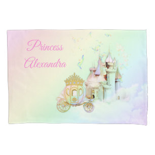 Magical Rainbow Princess Castle Carriage Pillowcase