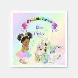 Magical Rainbow Princess Castle Unicorn Napkin