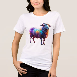 "Magical Rainbow Sheep Art  Tri-Blend Shirt