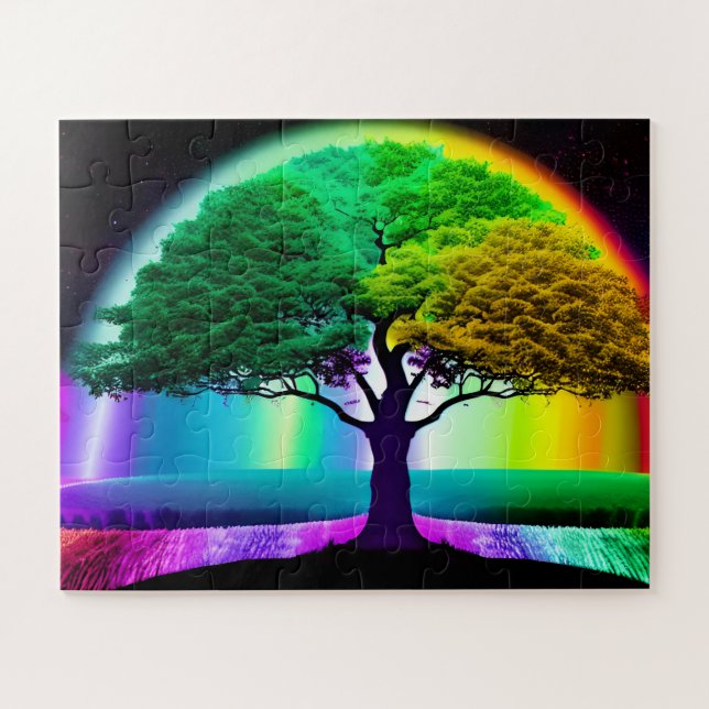 Magical Rainbow Tree of Life for Children Jigsaw Puzzle (Horizontal)