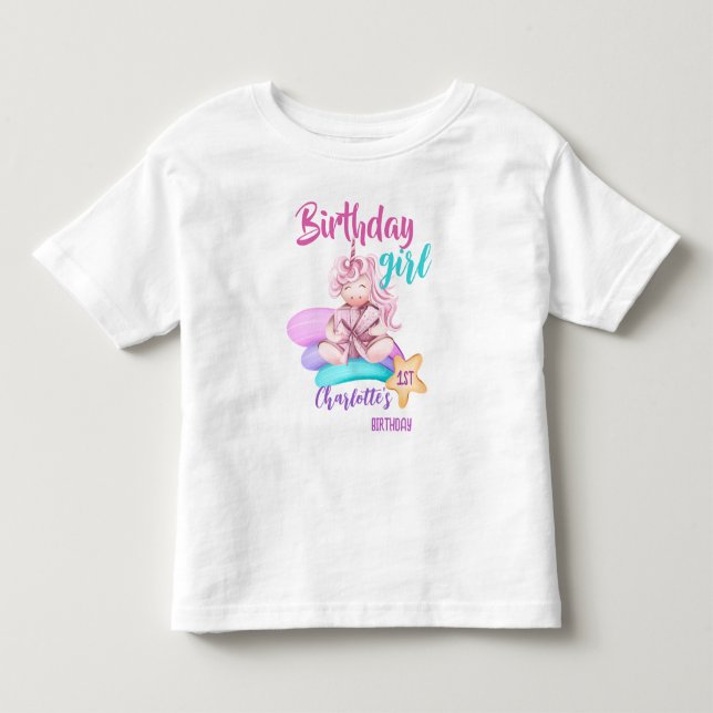 Magical rainbow unicorn birthday custom shirt (Front)