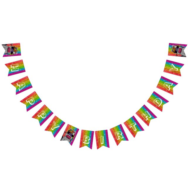 Magical Rainbow Unicorn Glitter Whimsical Birthday Bunting (All)